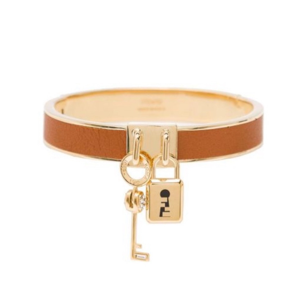Fendi Master Key Brandy Leather Gold Medium